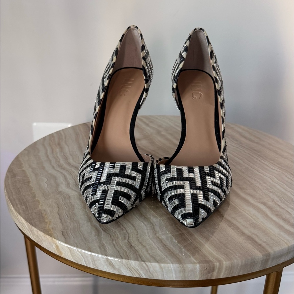 INC Elegant Black and White Women's Heels